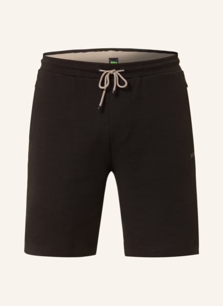 BOSS Sweat shorts HEADLO with tuxedo stripe, Color: 001 BLACK (Image 1)