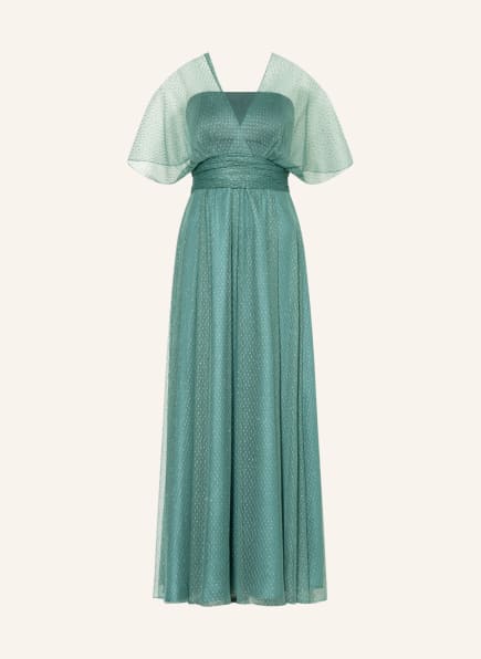 SWING Evening dress with glitter thread , Color: DARK GREEN (Image 1)