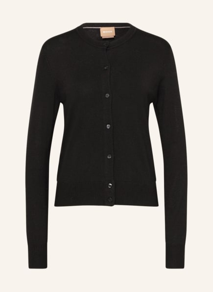 BOSS Cardigan FADENASIS in merino wool, Color: BLACK (Image 1)