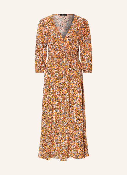 mavi Dress with 3/4 sleeves, Color: ORANGE/ ECRU (Image 1)
