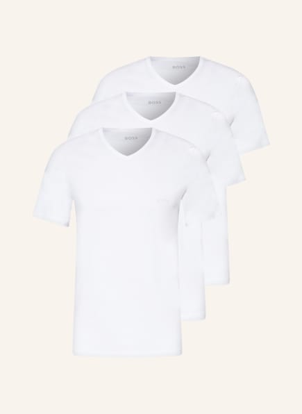 BOSS 3-pack V-neck shirts, Color: WHITE (Image 1)