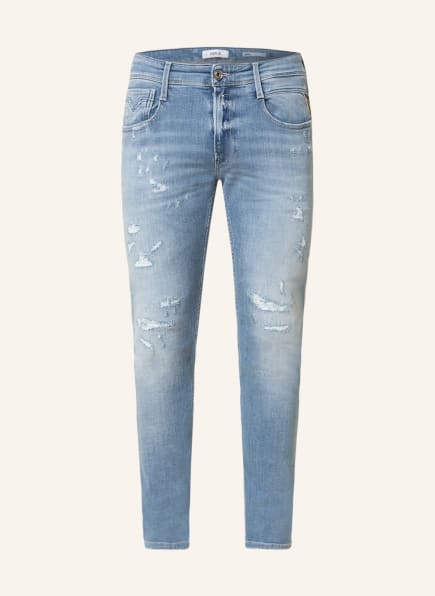 REPLAY Destroyed Jeans ANBASS Slim Fit, Farbe: 010 LIGHT BLUE (Bild 1)