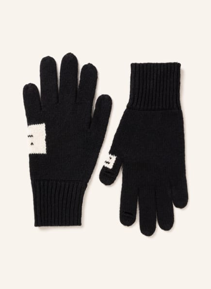 Acne Studios Gloves, Color: BLACK/ CREAM (Image 1)