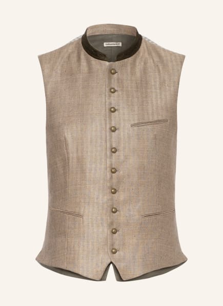 Gottseidank Trachten vest KONSTANTIN in linen , Color: LIGHT BROWN (Image 1)