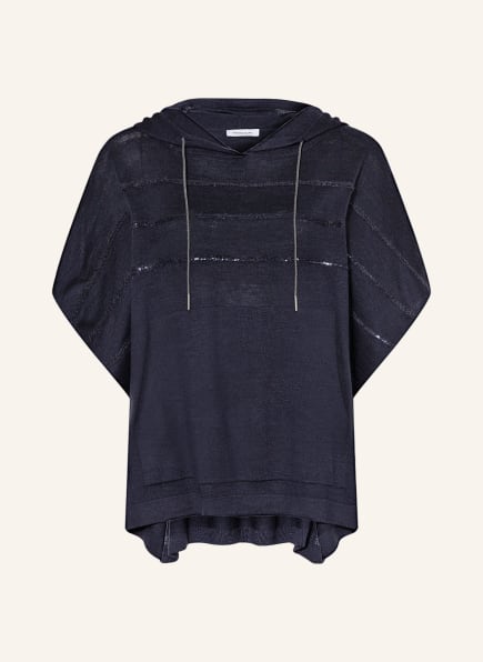 FABIANA FILIPPI Poncho with sequins , Color: DARK BLUE (Image 1)