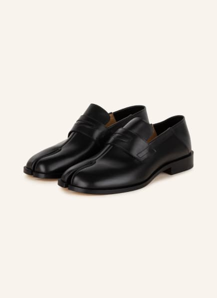 Maison Margiela Leder Penny Loafers Tabi aus Leder in Schwarz für Herren Herren Schuhe Slipper 