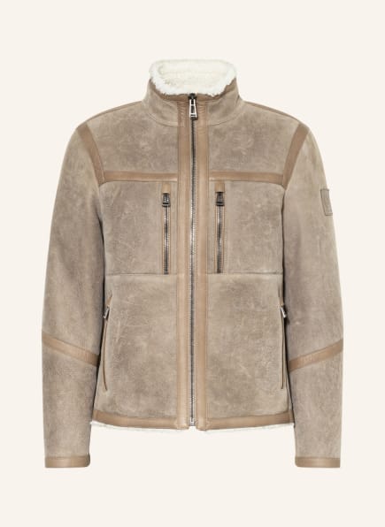 BELSTAFF Leather jacket TUNDRA with lambskin, Color: TAUPE (Image 1)