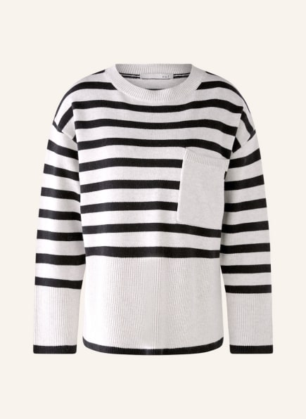 oui Oversized-Pullover, Farbe: ECRU/ DUNKELBLAU (Bild 1)