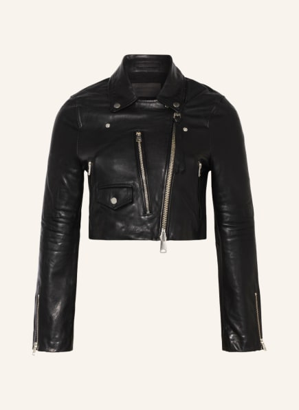 ALL SAINTS Cropped-Lederjacke DREN , Farbe: SCHWARZ (Bild 1)