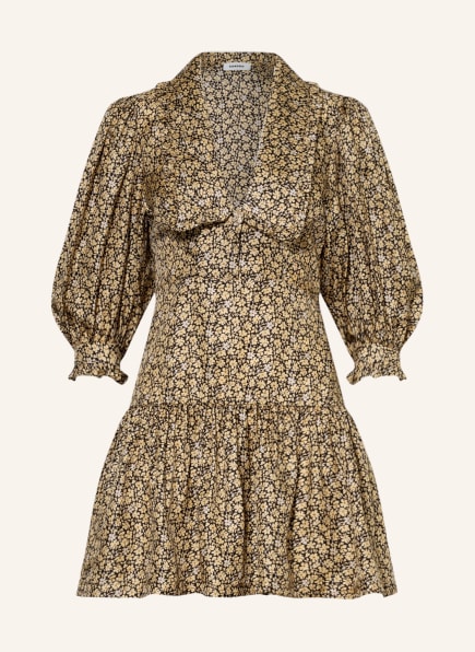 SANDRO Seidenkleid mit 3/4-Arm, Farbe: BEIGE/ SCHWARZ (Bild 1)