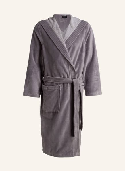Cawö Men’s bathrobe with hood, Color: GRAY (Image 1)