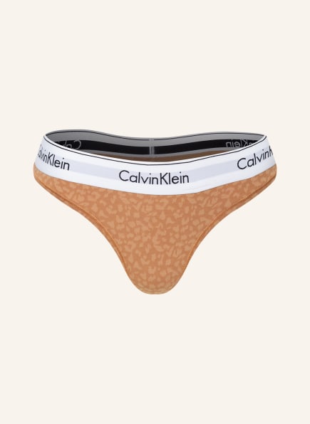 Calvin Klein Thong MODERN COTTON, Color: BEIGE/ COGNAC (Image 1)