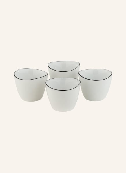 BROSTE COPENHAGEN Set of 4 egg cups SALT, Color: WHITE/ BLACK (Image 1)