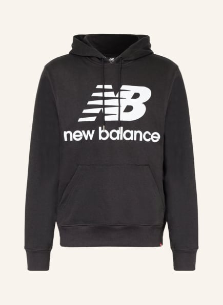 new balance Hoodie ESSENTIALD STACKED, Color: BLACK/ WHITE (Image 1)