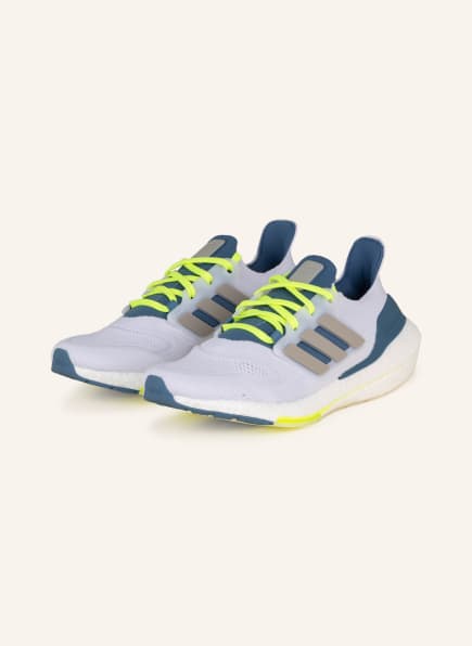 adidas Running shoes ULTRABOOST 22, Color: WHITE/ TEAL/ NEON YELLOW (Image 1)