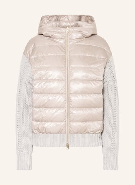 HERNO Down jacket in mixed materials, Color: CREAM (Image 1)