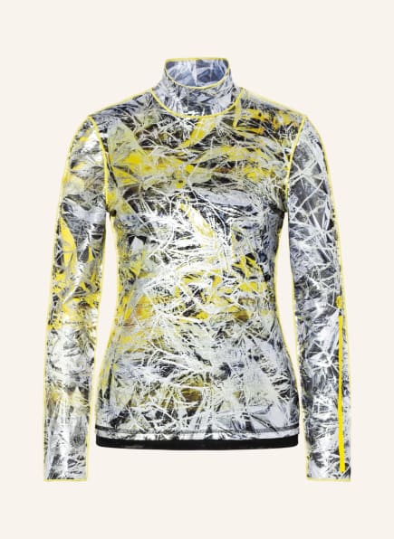 ULLI EHRLICH SPORTALM Turtleneck sweater in mesh, Color: SILVER/ YELLOW/ BLACK (Image 1)