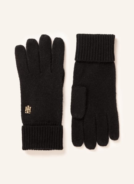 TOMMY HILFIGER Gloves made of cashmere, Color: BLACK (Image 1)