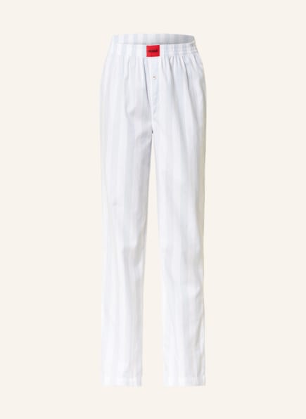 HUGO Pajama pants STRIPE, Color: WHITE/ LIGHT BLUE (Image 1)