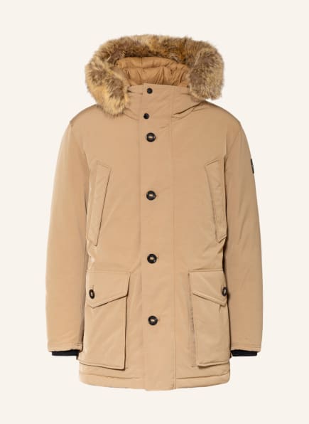 BOSS Down jacket DONSTANTINI with detachable faux fur, Color: BEIGE (Image 1)