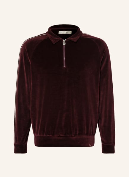 COLOURS \u0026 SONS Velvet half-zip sweater 