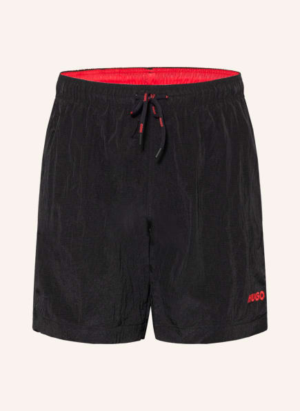 HUGO Swim shorts FUJI , Color: BLACK/ RED (Image 1)