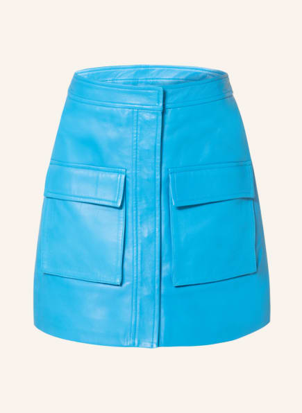 MUNTHE Leather skirt ASWAN, Color: TURQUOISE (Image 1)