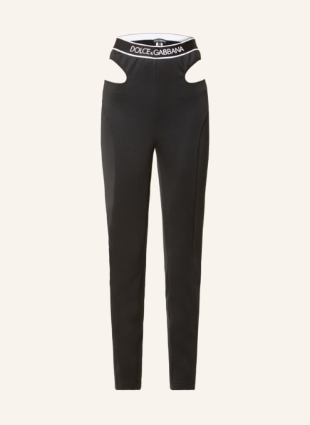 DOLCE & GABBANA 7/8-leggings with cut-outs, Color: BLACK (Image 1)