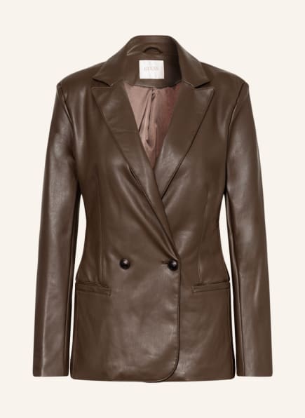 GUESS Blazer EMELIE in leather look, Color: DARK BROWN (Image 1)