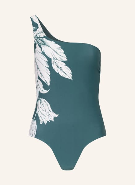 SEAFOLLY One-shoulder swimsuit FLEUR DE BLOOM , Color: DARK GREEN/ CREAM (Image 1)