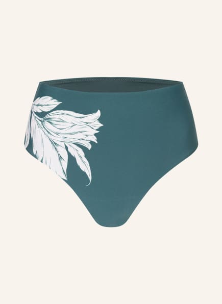 SEAFOLLY High-Waist-Bikini-Hose FLEUR DE BLOOM , Farbe: DUNKELGRÜN/ WEISS (Bild 1)