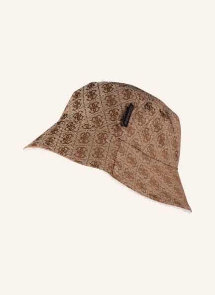 GUESS Reversible bucket hat, Color: BROWN/ ECRU (Image 1)