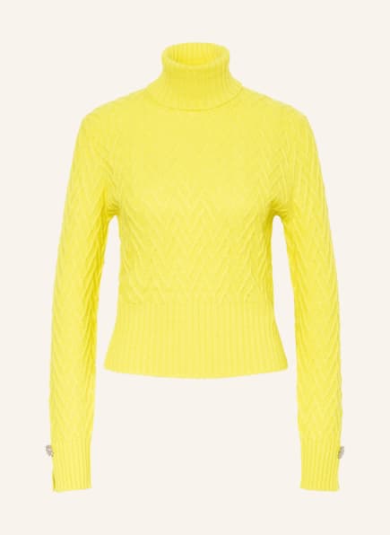 LIU JO Turtleneck sweater with decorative gems, Color: YELLOW (Image 1)