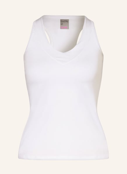 Lucky in Love Top with mesh, Color: WHITE (Image 1)