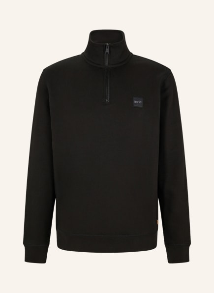 BOSS Half-zip sweater in sweatshirt fabric ZETRUST, Color: BLACK (Image 1)