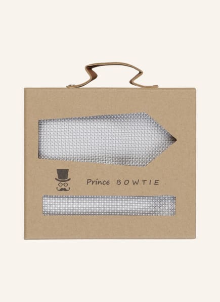 Prince BOWTIE Set: Krawatte und Einstecktuch, Farbe: HELLGRAU (Bild 1)
