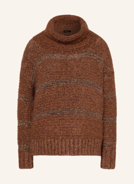 FABIANA FILIPPI Turtleneck sweater with glitter thread, Color: BROWN (Image 1)