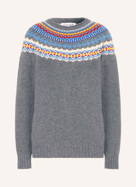 ERIBÉ Pullover STONEYBREK, Farbe: GRAU/ HELLBLAU/ ROT (Bild 1)