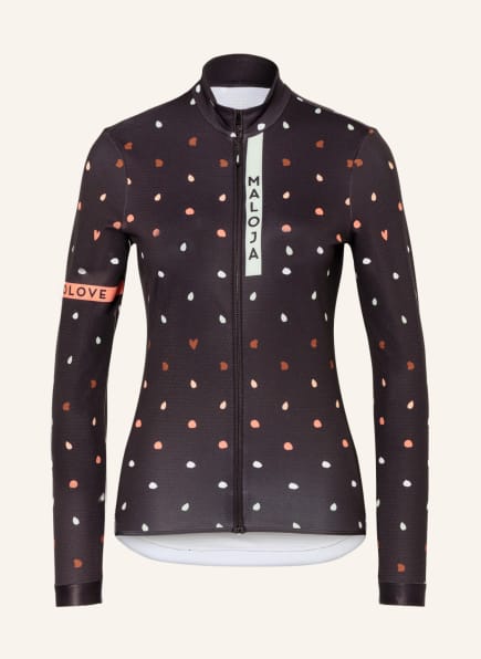 maloja Cycling jersey TOADSTOOLM., Color: BLACK/ LIGHT GREEN/ DARK ORANGE (Image 1)