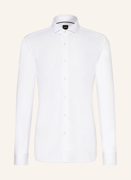 BOSS Piqué shirt HANK slim fit, Color: WHITE (Image 1)