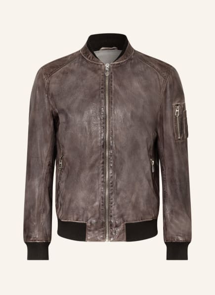 MILESTONE Leather bomber jacket MS-SAMOS in taupe | Breuninger