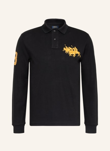 POLO RALPH LAUREN Piqué polo shirt custom slim fit, Color: BLACK (Image 1)