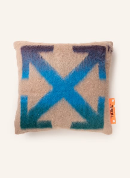 Off-White Home Decorative cushion with mohair, Color: CAMEL/ BLUE/ TEAL (Image 1)