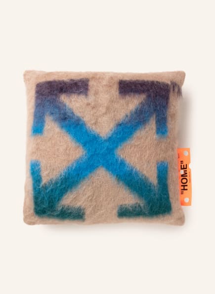 Off-White Home Decorative cushion with mohair, Color: CAMEL/ BLUE/ PURPLE (Image 1)