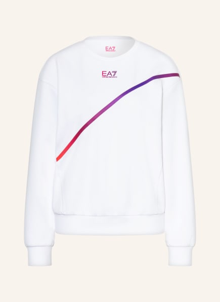 EA7 EMPORIO ARMANI Sweatshirt, Color: WHITE/ NEON PURPLE (Image 1)