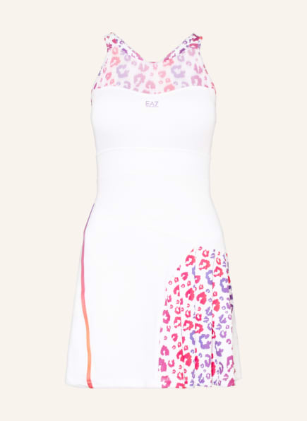 EA7 EMPORIO ARMANI Tennis dress with mesh, Color: WHITE/ PURPLE/ RED (Image 1)