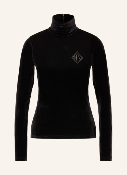 POLO RALPH LAUREN Long sleeve shirt made of Nicki fabric, Color: BLACK (Image 1)