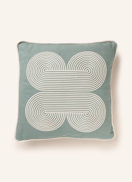 JONATHAN ADLER Linen decorative cushion POMPIDOU with down fill, Color: MINT (Image 1)