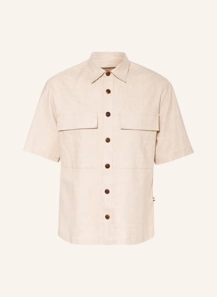 MOS MOSH Gallery Short sleeve shirt slim fit with linen