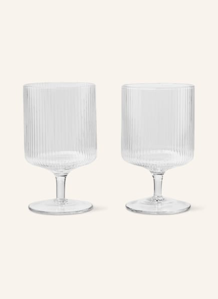 Ferm LIVING 2er-Set Weingläser RIPPLE